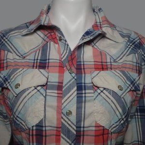 True Religion Women's Plaid Long Sleeve Shirt Med